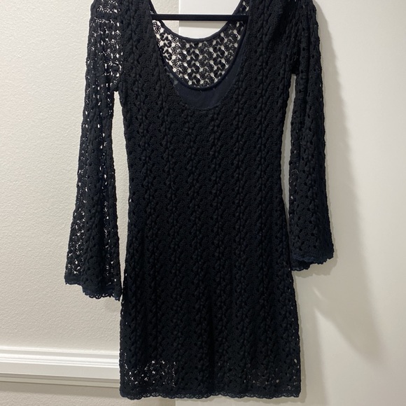 Free People Black Lace Sweater Dress - Picture 3 of 4